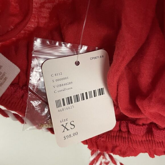 We the Free Womens XS Red Ibiza Tank Embellished Metal Coin Beads - Picture 8 of 9